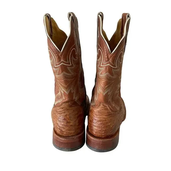 Tony Lama Men's San Saba Vintage Full Quill Ostrich Western Boot 13D